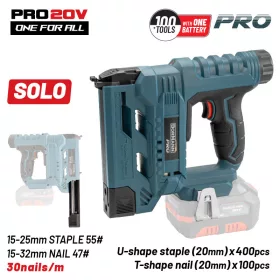   BORMANN Pro Akkus szegező-tűzőgép 20 V, 15–32 mm szegekhez és 15–25 mm kapcsokhoz, akku és töltő nélkül (BBP3630)