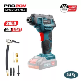   BORMANN Pro Akkus autókompresszor 20 V, 130 psi, 30 l/perc, LCD kijelzővel, akku és töltő nélkül (BBP3640)