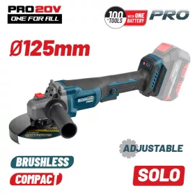   BORMANN Pro Akkus sarokcsiszoló 20 V, szénkefe nélküli motorral, 125 mm, akku és töltő nélkül (BBP3650)