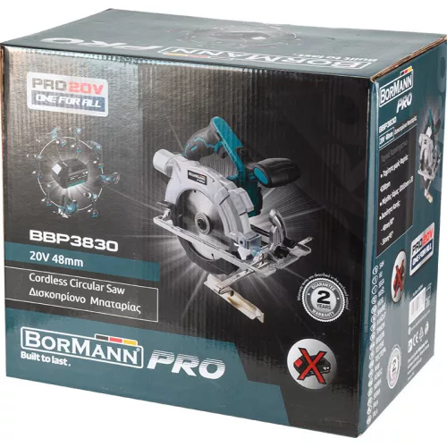 BORMANN Pro Akkus körfűrész 20 V, 165 mm tárcsával, lézerrel, akku és töltő nélkül (BBP3830)