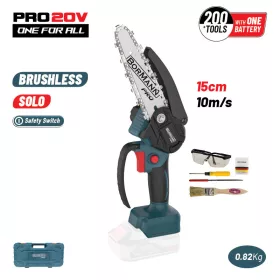   BORMANN Pro Akkus ágvágó láncfűrész 20 V, 15 cm, akku és töltő nélkül (BBP3916C)
