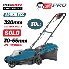   BORMANN Pro Akkus fűnyíró 20 V, 32 cm vágásszélességgel, 30 literes fűgyűjtővel, akku és töltő nélkül (BBP4160)