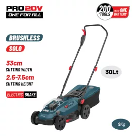   BORMANN Pro Akkus fűnyíró szénkefe nélküli motorral, 20 V, 33 cm, akku és töltő nélkül (BBP4170)