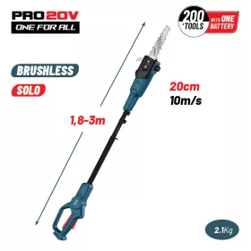   BORMANN Pro Akkus teleszkópos ágvágó fűrész kofferben 20 V, 20 cm vezetőlemezzel, akku és töltő nélkül (BBP4220)