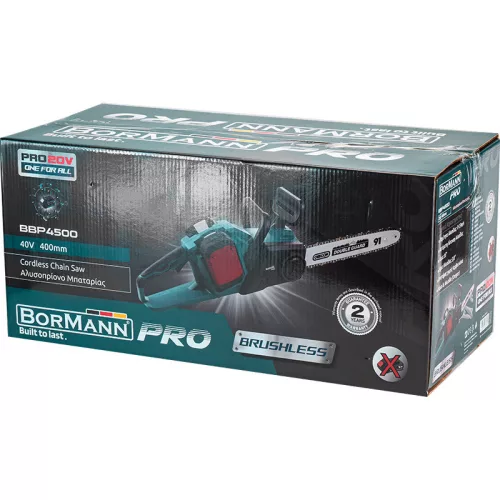 BORMANN Pro Akkus láncfűrész 40 V, szénkefe nélküli motorral, 40 cm Oregon vezetőlappal, akku és töltő nélkül (BBP4500)