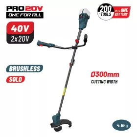   BORMANN Pro Akkus fűkasza 40 V, szénkefementes, damilfejjel és 3 ágú vágókéssel, géptest (BBP4602)