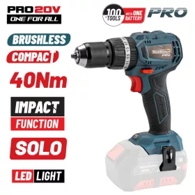   BORMANN Pro Akkus ütvefúró-csavarozó 20 V, 40 Nm, akku és töltő nélkül (BBP5143)