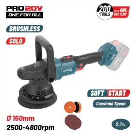   BORMANN Pro Akkus autó polírozó 20 V, 150 mm, szénkefementes, excenteres, géptest (BBP5345)