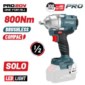   BORMANN Pro Akkus ütvecsavarozó 20 V, 1/2”, 800 Nm, akku és töltő nélkül (BBP5385)