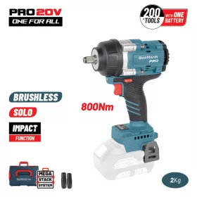   BORMANN Pro Akkus ütvecsavarozó 20 V, 800 Nm, 1/2", szénkefementes, kofferben (BBP5387CA)