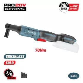   BORMANN Pro Akkus racsnis csavarkulcs 20 V, 3/8”, 70 Nm, akku és töltő nélkül (BBP5423)