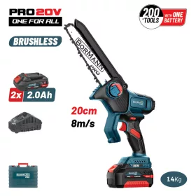   BORMANN Pro Akkus metsző láncfűrész 20 V, 20 cm, szénkefementes, 2 × 2 Ah akkuval és töltővel (BBP5441X22C)
