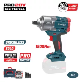   BORMANN Pro Akkus ütvecsavarozó 20 V, 3/4”, 1800 Nm, szénkefementes (BBP5456CA)