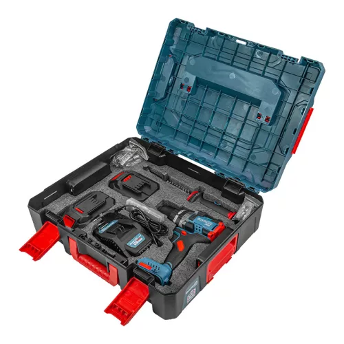 BORMANN Pro Akkus ütvefúró-csavarozó 20 V, szénkefementes, 2×4 Ah akkuval, Smart Suitcase kofferben (BBP5461X44CA)