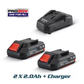   BORMANN Pro AKKUMULÁTOR KÉSZLET 2 x 2,0 Ah BBP2002+GYORSTÖLTŐ BBP2001 (BBP9106)