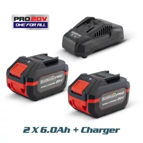  BORMANN Pro AKKUMULÁTOR KÉSZLET 2 x 6,0 Ah BBP1006+ TÖLTŐ BBP2003 (BBP9110)