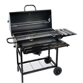   BORMANN ELITE FASZÉN GRILLSÜTŐ 70x35cm FEDŐVEL, OLDALSÓ ÉS ELÜLSŐ ASZTAL, HŐMÉRŐVEL ÉS 2 KERÉKKEL (BBQ1172)