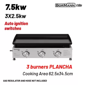   BORMANN ELITE Gázos rostlap 3 égővel, 7,5 kW, zománcozott sütőlappal (BBQ1810)