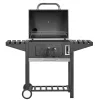 Bormann Elite faszén grill - SMOKER ,  60x45, hőmérővel, 6 pozícióban állítható lappal, 2 db oldalasztal, hamutartó (BBQ1940)
