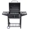 Bormann Elite faszén grill - SMOKER ,  60x45, hőmérővel, 6 pozícióban állítható lappal, 2 db oldalasztal, hamutartó (BBQ1940)