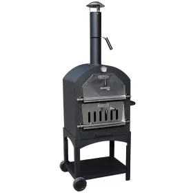   BORMANN ELITE HAGYOMÁNYOS FASZENES SÜTŐ PIZZA KŐVEL 34,5x50cm KEREKES,  TÜZELŐ TÁROLÓVAL (BBQ1960)