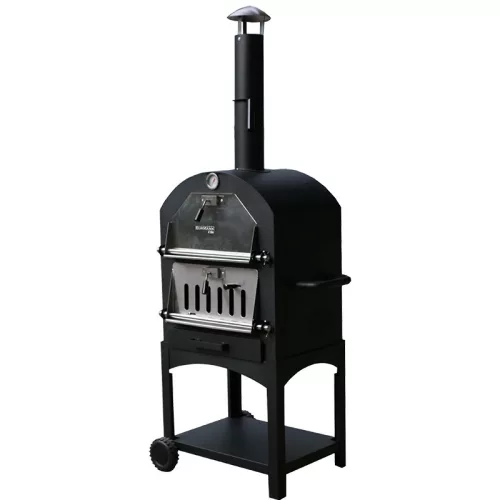 BORMANN ELITE HAGYOMÁNYOS FASZENES SÜTŐ PIZZA KŐVEL 34,5x50cm KEREKES,  TÜZELŐ TÁROLÓVAL (BBQ1960)