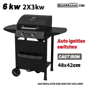   BORMANN ELITE BBQ6020 FORGE 2 ÉGŐS kerti GÁZGRILL ÖNTÖTTVAS RÁCSOkkal (BBQ6020)