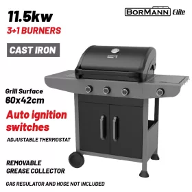   BORMANN ELITE gázgrill, 3+1 égő, öntöttvas grillrács (BBQ6031)