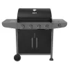BORMANN Gázgrill 4+1 égővel 14,5 kW, öntöttvas ráccsal és oldalsó égővel (BBQ6041)