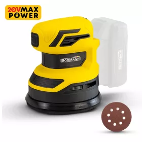   BORMANN Lite Akkumulátoros csiszológép (akkumulátor nélkül) 20V 125 mm talp, RPM: 6000/11000 (BCD2640)