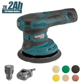   BORMANN Pro Akkus excenteres polírozó és csiszológép 12 V, 150 mm, 2×2 Ah akkuval (BCP3800)