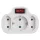 BORMANN Adapter, konnektor elosztó, ( 1 földelt, és  2 EU ) kapcsolóval (BCR1155)