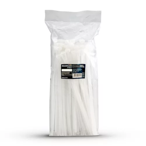 BORMANN Pro nylon gyorskötöző  4,6x200mm fehér 50db (BCR5094)