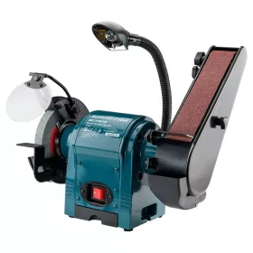  BORMANN Pro asztali köszörű 370 W, 150 mm, szalagcsiszolóval 50x686mm, világítással (BDT1535)
