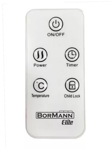 BORMANN ELITE elektromos fűtőtest 2000W, 2 fokozat, LED kijelző, távirányító, termosztát, időzítő (BEH5050)