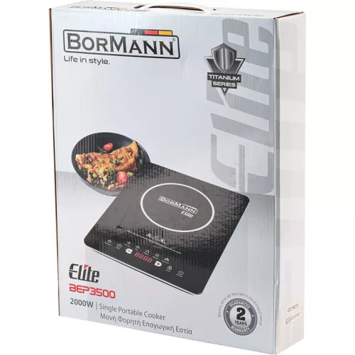 BORMANN Indukciós főzőlap 2000 W, 1 főzőzóna, érintővezérléssel (BEP3500)