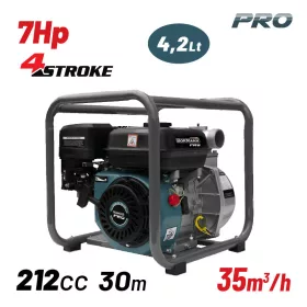   BORMANN Pro Vízszivattyú 7 LE-s benzines motorral, önfelszívó, 35 m³/óra, 30 m emelőmagasság, 2” (BGB1052)