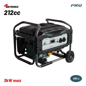   BORMANN Pro Benzines áramfejlesztő 2800 W, 3 kW max. teljesítmény, AVR-rel és kerekekkel (BGB3710)