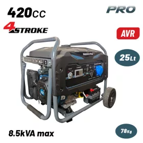   BORMANN Pro Benzines áramfejlesztő generátor 6000 W, 420 cm³, elektromos indítással, AVR-rel és kerekekkel (BGB8010)
