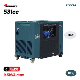   BORMANN Pro Dízel áramfejlesztő 7000 W, háromfázisú, 531 cm³, elektromos indítással (BGB9773)
