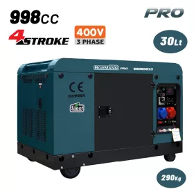   BORMANN Pro Dízel áramfejlesztő háromfázisú 13 kW, 998 cm³, elektromos indítással (BGB9813)