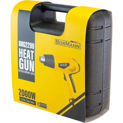 BORMANN Lite Hőlégfúvó 2000W, 2 fokozat, TARTOZÉKOKKAL (BHG2200)