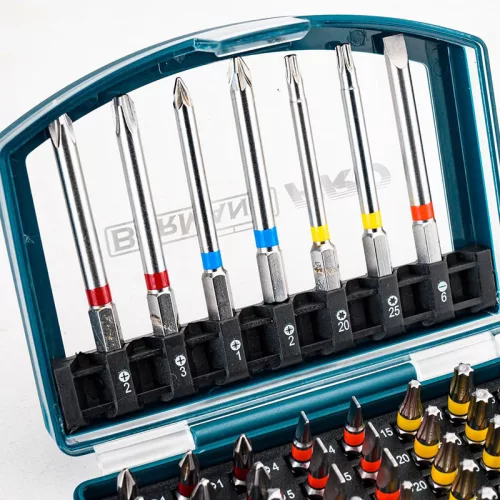BORMANN Pro Bitkészlet bittartó adapterrel, 25 és 75 mm, S2 acél, 56 részes (BHT1610)