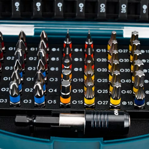 BORMANN Pro Bitkészlet bittartó adapterrel, 25 és 75 mm, S2 acél, 56 részes (BHT1610)