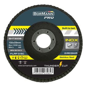   BORMANN Pro Lamellás korong 20db, "THUNDER-CUT", INOX 125x22 #60 (BHT2008-20)