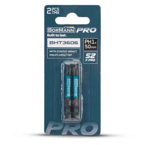 BORMANN Pro philips impact bit s2 x-pro ph1x50mm 2db (BHT3606-2)