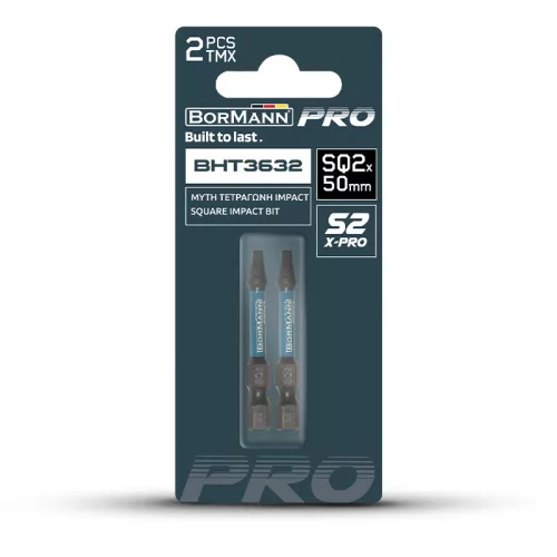 BORMANN Pro behajtó bit s2 x-pro sq2x50mm 2db (BHT3632-2)