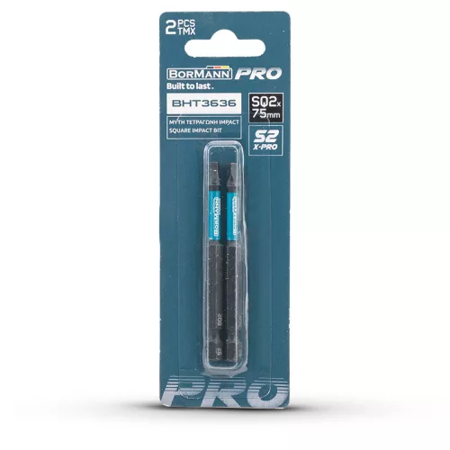 BORMANN Pro ütvecsavarozó bit  s2 x-pro sq2x75mm 2db (BHT3636-2)