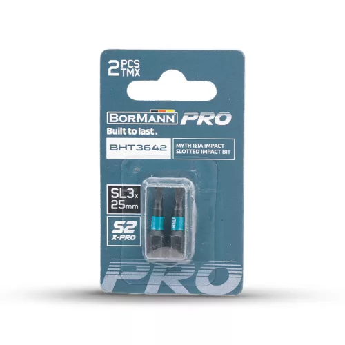 BORMANN Pro bit  s2 x-pro sl3x25mm 2db (BHT3642-2)