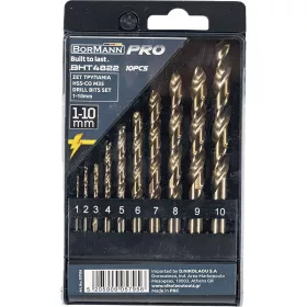   BORMANN Pro Kobalt fúrókészlet fémhez 10 részes, HSS-Co M35, 1–10 mm (BHT4822)